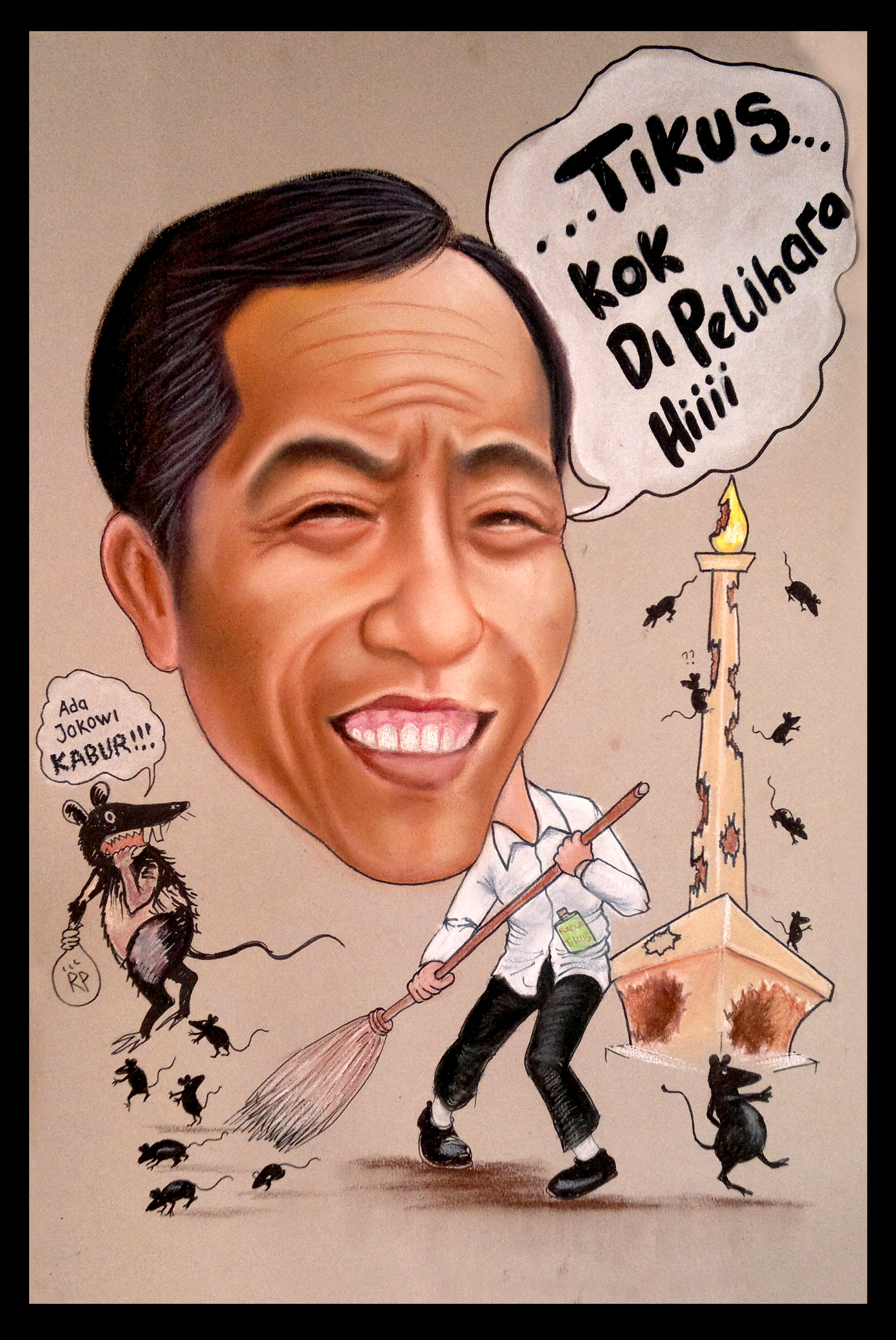 Contoh Gambar Karikatur Jokowi Xmast 2